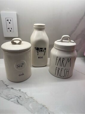 Rae Dunn Farm Fresh Ceramic Canister Set